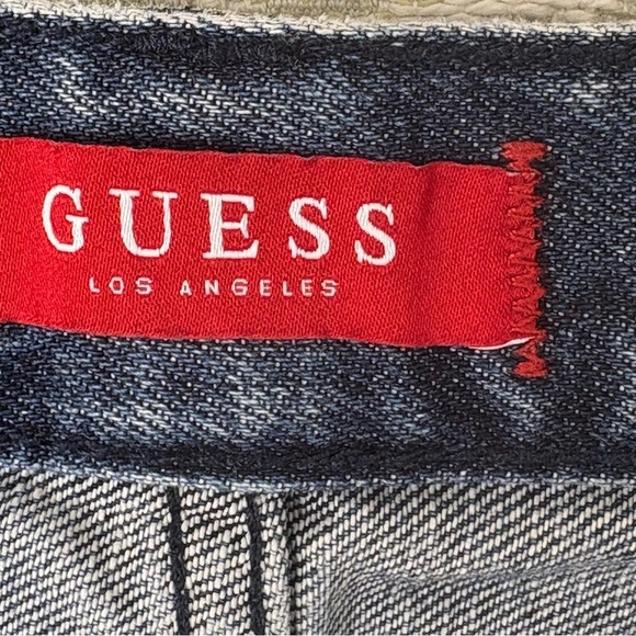 GUESS Del Mar Fit Jeans Women’s 33 Low Rise Slim Ripped Velvet Backing Y2K Denim - Picture 6 of 15